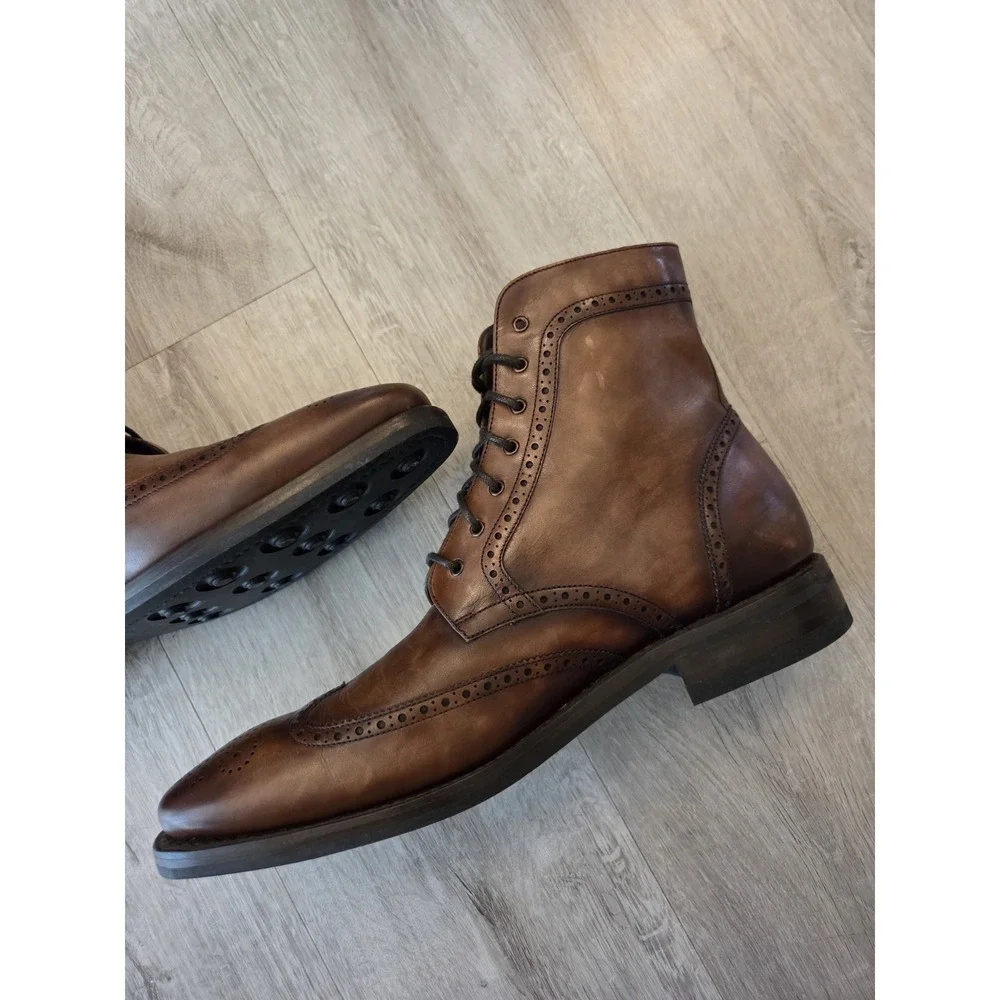Thursday Boots Wingtip Burnished Lace Up Mens 11.5 Leather